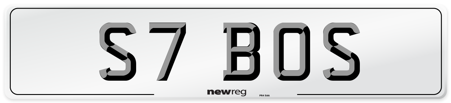 S7 BOS Number Plate from New Reg
